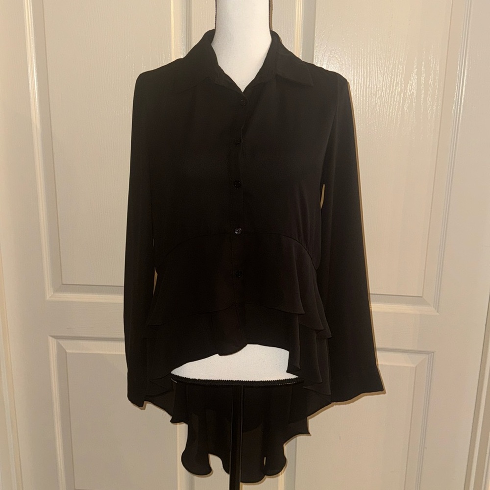 Nordstrom Rack - Black Button Down Top - Size Med… - image 1